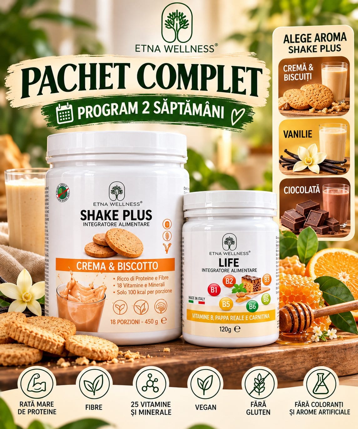 PROGRAM INGRASAT 2 SĂPTĂMÂNI | SHAKE PLUS 450 g + LIFE 120 g ❤️